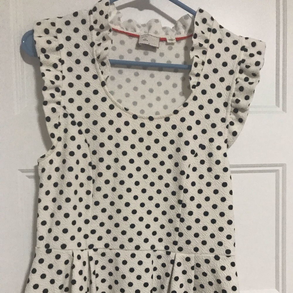 Polka dot peplum top